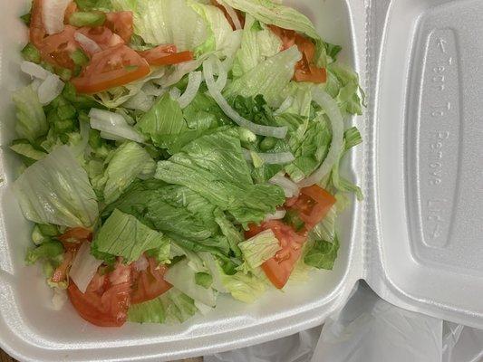 Basic Salad- chopped up my tomatoes ( just 4 , but ok ). A few slices of and in there . Not extreme