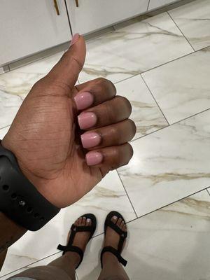Acrylic overlay. (Light pink military style)