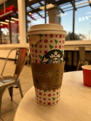 PEACH TRANQUILITY WITH STEAMED OATMILK & 4 pumps SIMPLE SYRUP