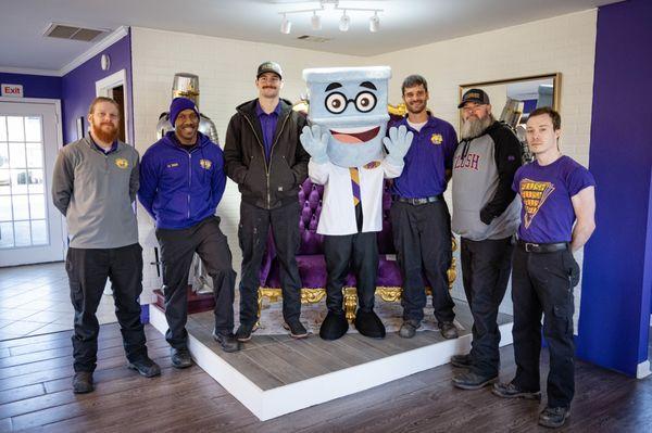 Professor Potty enjoyed our last knighting ceremony as we graduated two fantastic apprentices to full time plumbing technician.