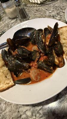 Mussels arribiata! Yum!
