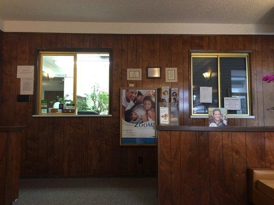 Front desk receptionist area / care coordinator. I'm not sure if they still take AMEX but they do take CareCredit :)