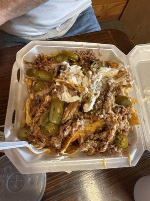 Large bbq pulled pork nacho