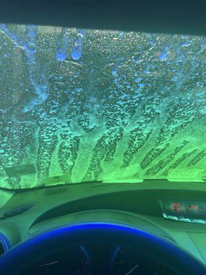 Cool lights used inside the wash