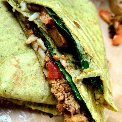Spinach and Mushroom Quesadilla