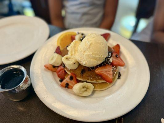 Pancakes with Scoop of Ice Cream