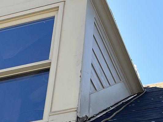 Rain damaged dormer