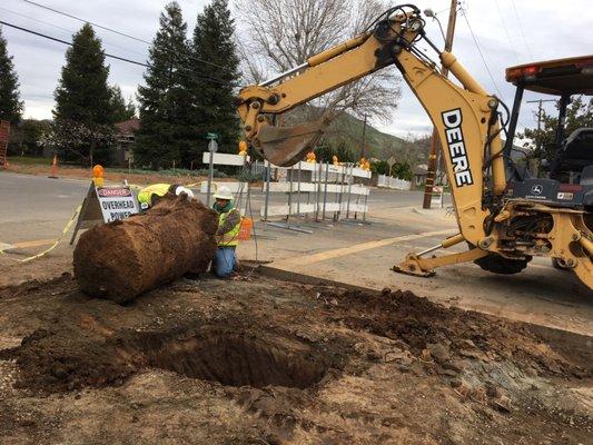 Digging pit to set boxes/vaults.
