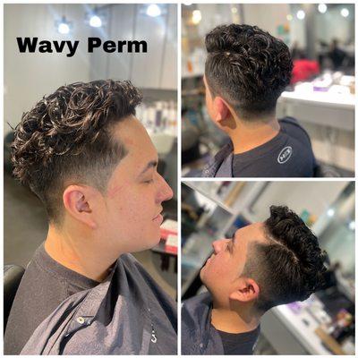 Men's curly perm