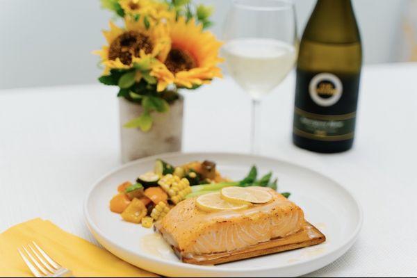 Salmon on Plank