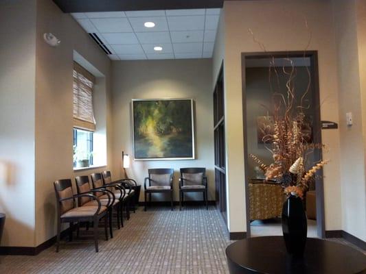 One side of the waiting area, spa like