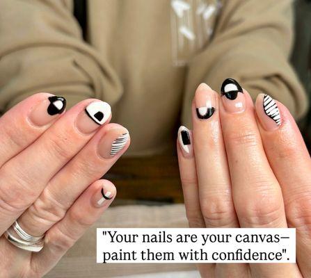 A non toxic builder gel mani with a twist of art.