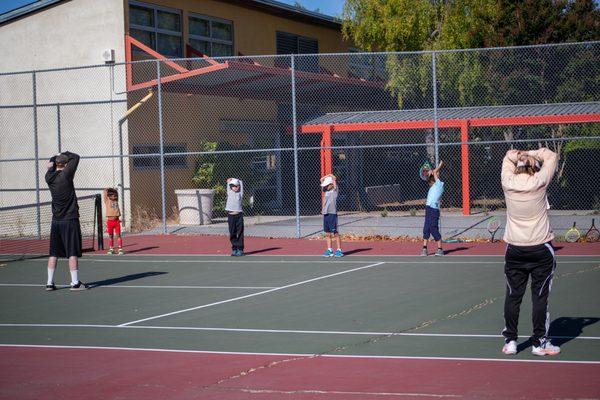 Tennis Kids Warming Up