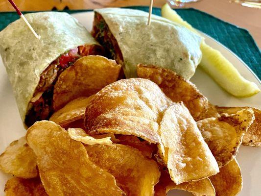 Mother Earth wrap. House made chips.