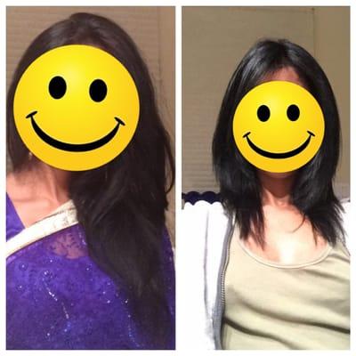 Worst haircut of my life. Cut off 14 inches of my hair and chopped the hell out of my hair