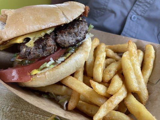 Dry well done burger