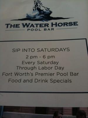Waterhorse Pool bar Sip Into Saturdays
