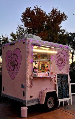 Adorably decked out coffee vendor