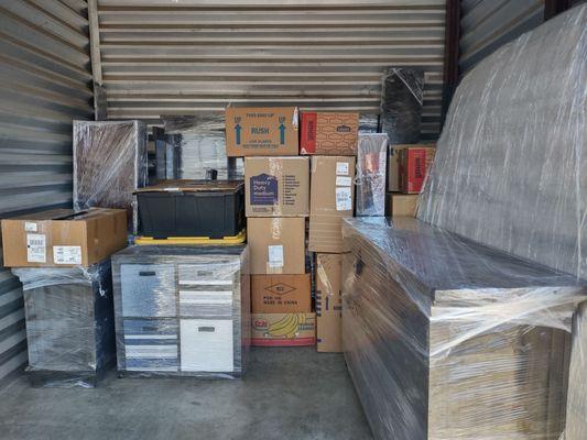 8 x 10 at the public storage. Quality work.