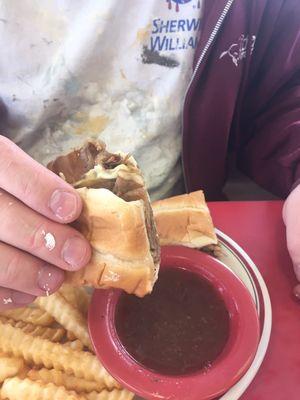 Italian beef on a hot dog bun????!