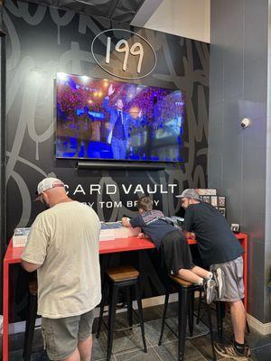 Sorting counter by the entrance