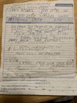 Unfulfilled contract