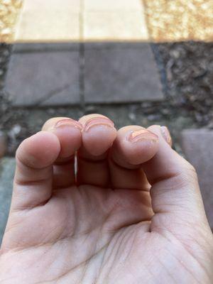 How thick the nails are