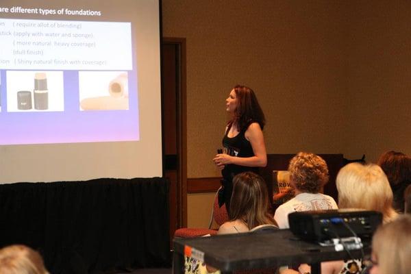 Here I am teaching Makeup design