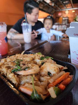 Pad Sa Eww with shrimp delicious and authentic!
