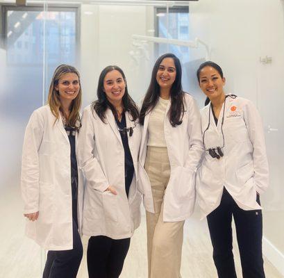 The talented general and cosmetic dentists of LUMIA DENTAL: Drs. Gutowski (Matour), Schuback, Ali, Han, and Lee (not pictured).