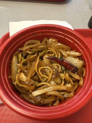 Mongolian beef and lo mein