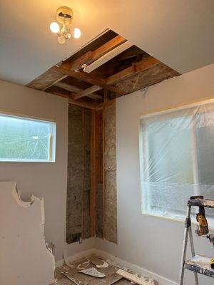 Water Damaged, Removed Sheetrock.