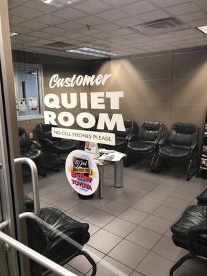 Shh, quiet wait room