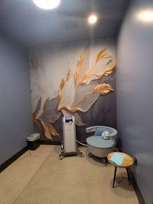 A Private Room just for you for your 30 minute EMSella chair for your Pelvic Floor without removing any clothing.
