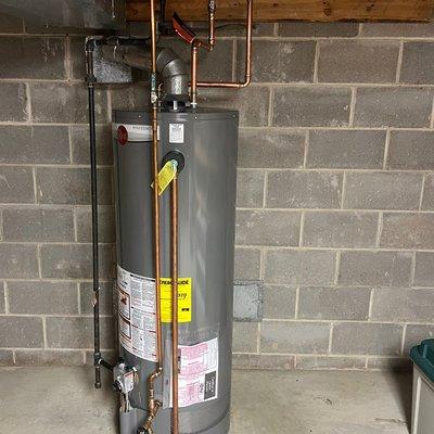 Newly installed Rheem hot water heater!