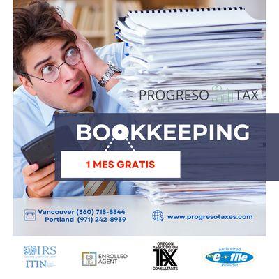 Bookkeeping-Teneduría de libros.
1 mes GRATIS para clientes nuevos