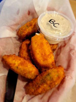 Jalapeño poppers. Delicious and piping hot.