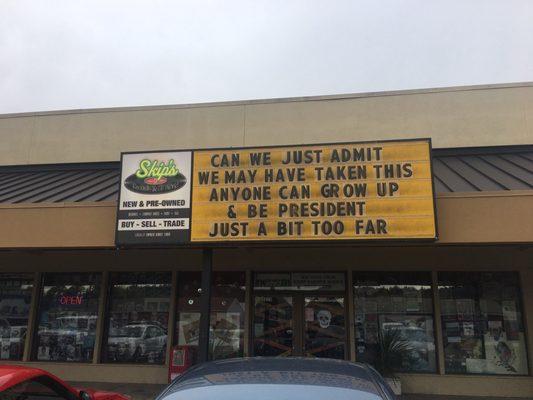 Great message outside the shop