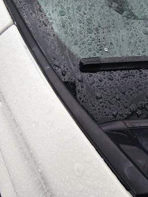 Over spray of paint by not covering the car properly.