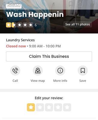 Notice it shows open until 10!