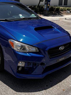 Damage to front bumper