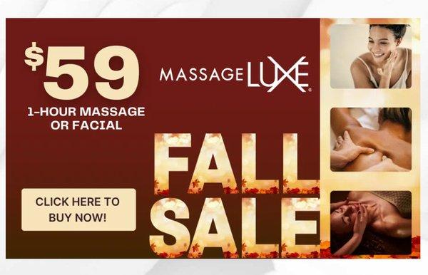 Relax, Refresh, Renew -- Only $59 This Fall!