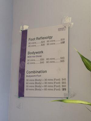 Price list