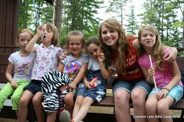 Girls enjoying Summer day camp with a fabulous staff member.
