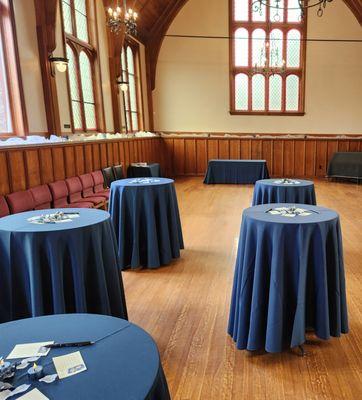 setting up for a cocktail reception