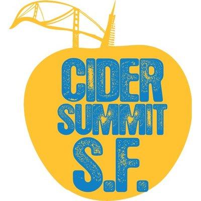 Cider Summit SF logo in Warriors colors.