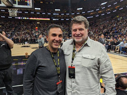 Steve Hassid and I enjoying Utah Jazz game together.
