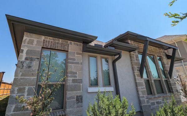 Lone Star Gutters on multi-level roof lines