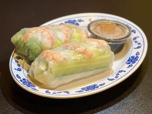 2 Piece Fresh Spring Rolls with shrimp