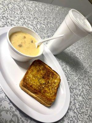 Baked Potato Soup & Grilled Cheese